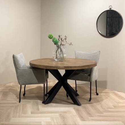 Ronde Eettafel Naturel Mangohout 140 - Naturel - Novihome