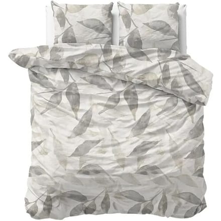 Sleeptime Dekbedovertrek Foliage Grijs - Eenpersoons 140 x 200/220 cm + 1 kussensloop
