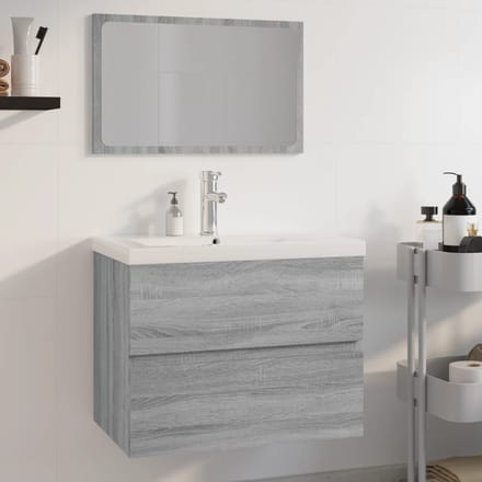 vidaXL - Badkamermeubelset - bewerkt - hout - grijs - sonoma - eikenkleurig