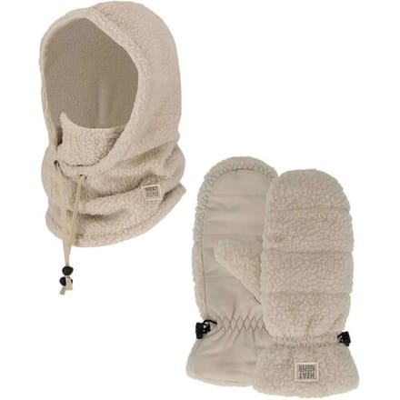 Heatkeeper Dames Winter Thermo Set - Balaclava + Wanten - Teddy - Off White - One Size