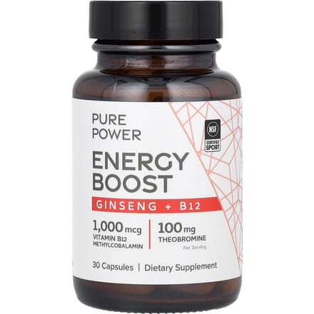 Dr. Mercola, Pure Power, Energieversterker, Ginseng + B12, 30 capsules