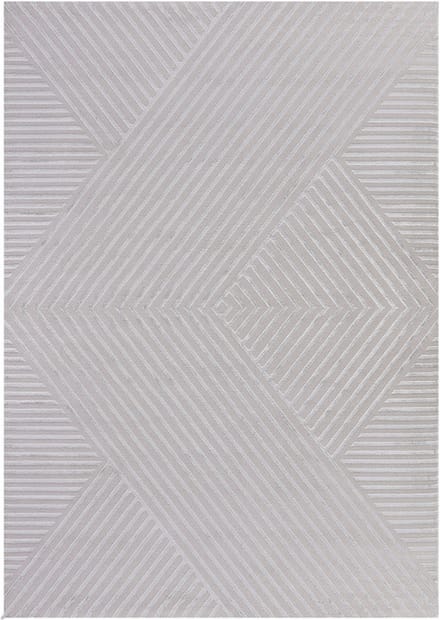 Flycarpets Cara Modern Japandi Intersecto Vloerkleed - Zilver - 80x150 cm