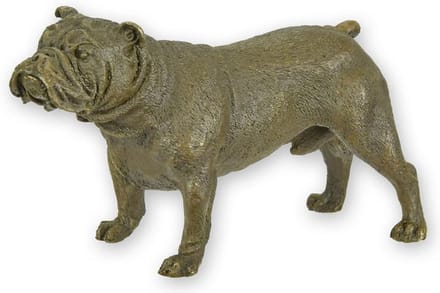 EEN BRONZEN BEELD VAN EEN ENGELSE BULLDOG