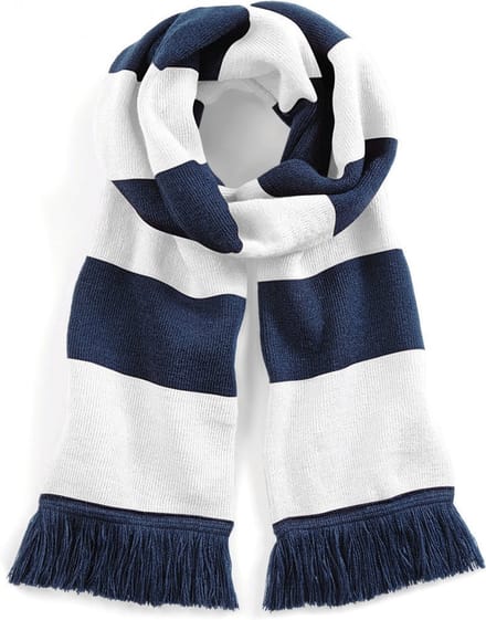 Beechfield Sjaal met brede streep marineblauw/wit Unisex - sjaal lengte 182 cm