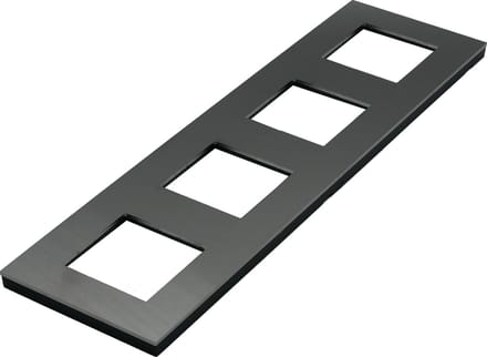 Niko Pure RVS afdekraam 4-voudig op antraciet - 150-76400