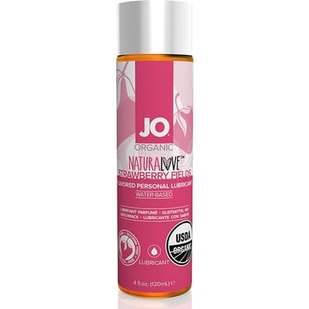 System JO - Organic NaturaLove Glijmiddel Aardbei - 120 ml