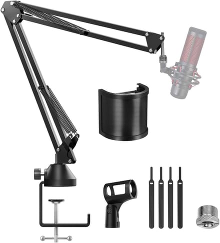PromoHome Verstelbare Microfoonarm met Popfilter en Kabelbeheer