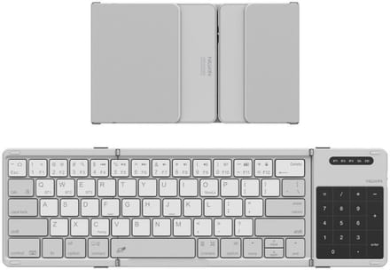 Nillkin Cube Pocket Keyboard - Opvouwbaar Bluetooth Toetsenbord - Touchpad & Numeriek Toetsenblok - 64 Toetsen - Tri-Fold - iOS/Android/macOS/Windows - Licht & Compact - Grijs