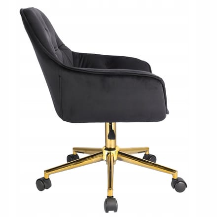 LARGO fauteuil zwart op gouden voet