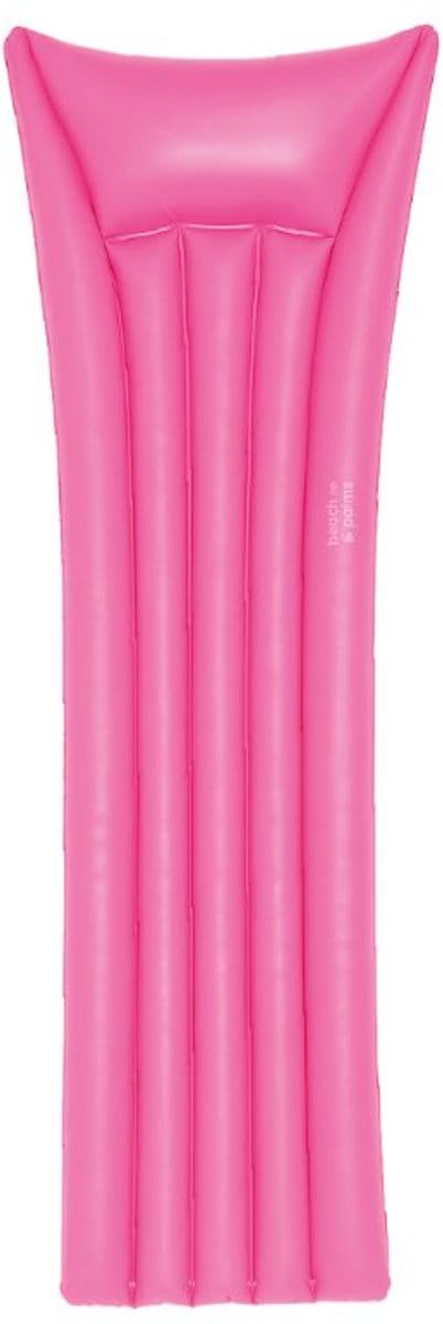 Beach & Palms - luchtbed - 177 x 67 x 19 cm - roze - suntanner