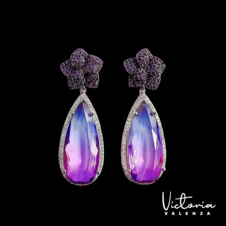 Victoria Valenza Fiore oorknoppen - Messing - Roze Steen - Rosegoud