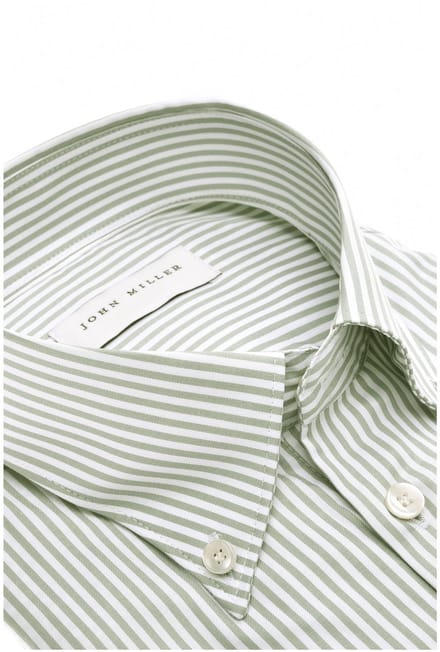 John Miller - Overhemd Groen John Miller Overhemd Slim Fit Groen 5142651