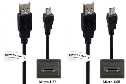 2 stuks OneOne 0,8m Micro USB kabel. Stevige laadkabel. Oplaadkabel snoer past op past op Samsung Galaxy A01, A01 Core, A02, A2 Core, A6, A6+, A10, A10s, C5, C7, E5, E7, J1, J1 Mini Prime, J2 Core, J2 Pro-Core, J3, J4, J4 Core