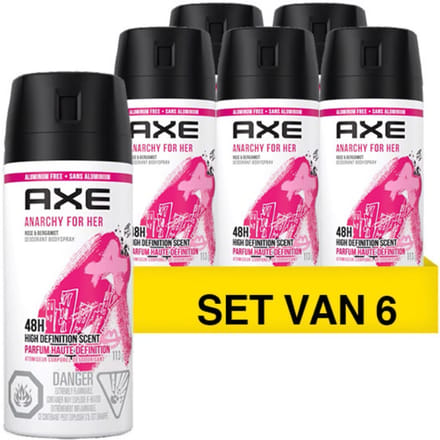 Axe Deospray – Anarchy for Her – Voordeelverpakking 150 ml (6 stuks)