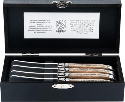 Laguiole Style de Vie Botermessen Luxury Line - 4-delig - Eikenhout
