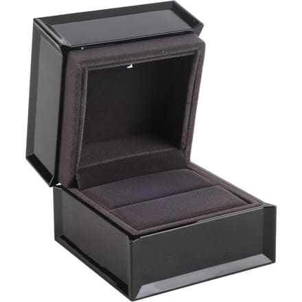 LED Luxe Ringdoos Flocking Interieur Sieraden Display Rechthoekige Trouwring Etui voor Aanzoek black