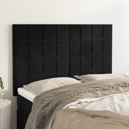 vidaXL - Hoofdbord - zwart - 144x5x118/128 - cm - fluweel