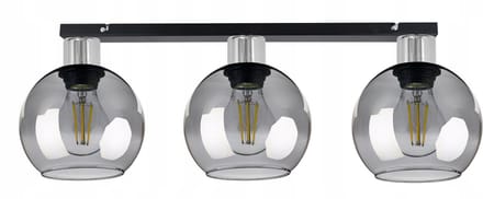 Chromen Plafondlamp met 3 Glazen Bollen - Stijlvol Loft Design
