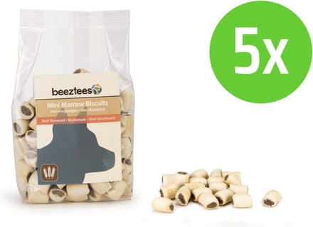 Beeztees Mini Mergkoekjes Rund - hondenkoekjes - 400 gram - 5 verpakkingen