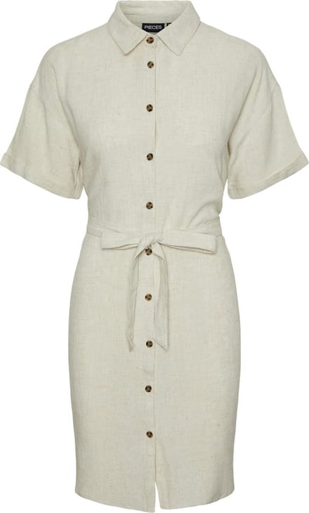 PIECES - PCVINSTY SS SHIRT DRESS WVN - Dames - Mini jurken