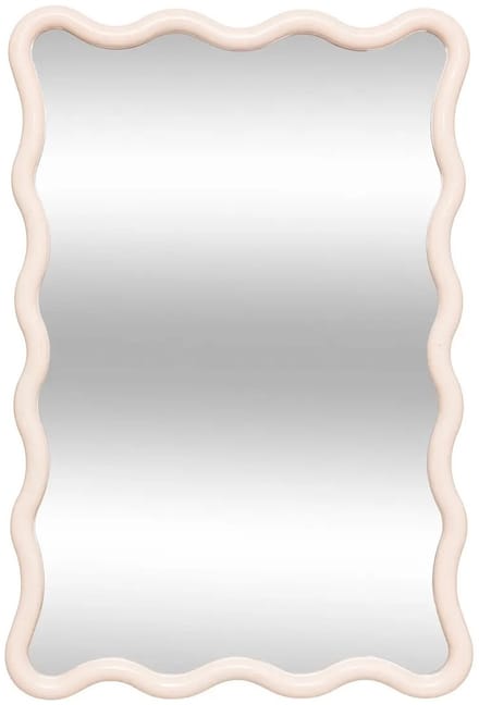 Atmosphera Wandspiegel Waves - beige - 60 x 38 cm - kunststof/glas - hangspiegel - ophangbaar