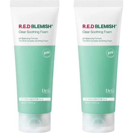 Dr.G Red Blemish Clear Soothing Cleansing Foam Dubbel Set 150ml ×2 white