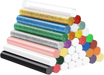 Lijmsticks - Smeltlijm - Hobby Knutsels - Glitter Effect - 30 Stuks 7 mm - Diverse Kleuren