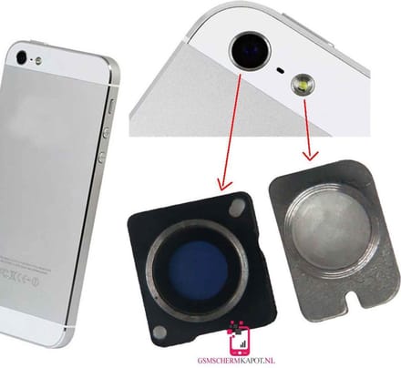 Camera Lens Cover + Flash Diffuser iPhone 5 – Zwart
