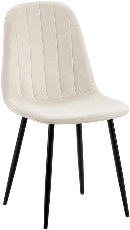 CLP Baxter Eetkamerstoel - Zwart Metalen Frame - Velvet - Fluweel - Metaal/cremewit