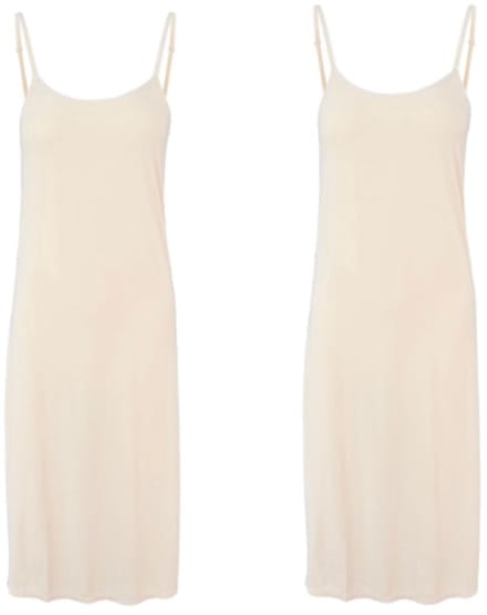 Dames Onderjurk lang - Set van 2 - 713 S/M 36-38 ( 112CM) beige