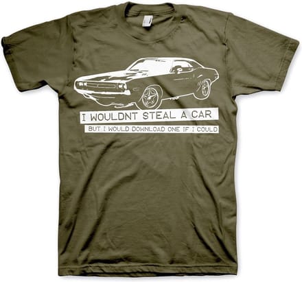 Hybris I Wouldn't Steal A Car T-shirt, olijfgroen