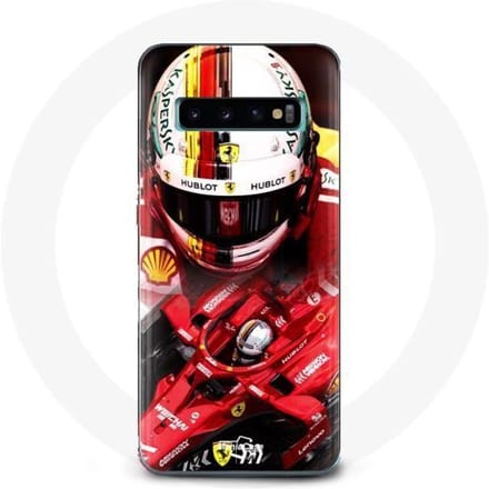 Coque pour Samsung Galaxy S10 plus Formule 1 Sebastian Vettel F1 Rouge