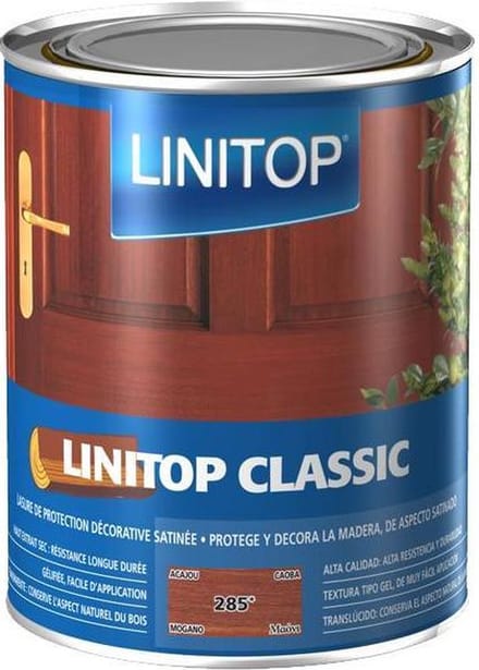 Linitop Classic - Beits - Decoratieve beschermende beits  -Teak - 282  - 0,50 L