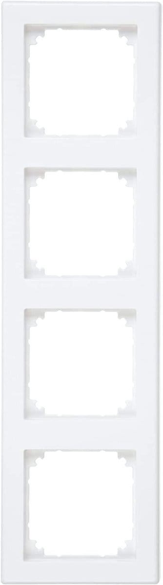 Viervoudig Frame - Afdekplaat - Schakelaar Montage - Horizontale Verticale Montage - 80 x 294 mm - Poolwit Mat