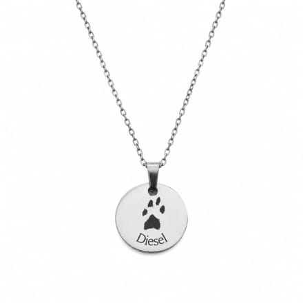 Ketting met Pootafdruk en Naam Zilver
