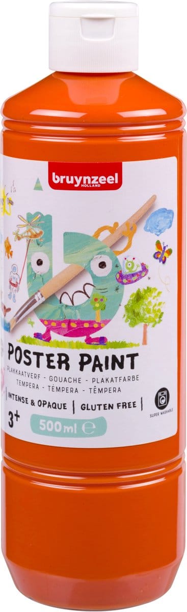 Plakkaatverf Bruynzeel fles à 500ml oranje