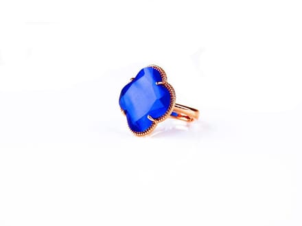 model Fiori ring in zilver roze verguld kobaltblauw