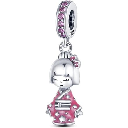 Mignonne Fille Kimono Rose Composants Perles Métal Cuivre Authentiques Originaux Composants Perles Compatibles Avec Composants Perles Charms Authentiques Originaux white