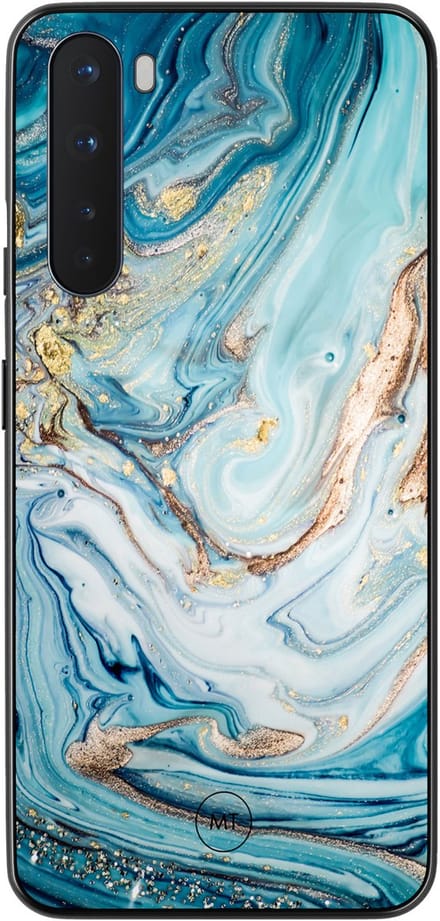 OnePlus Nord hoesje - Marmer blauw goud