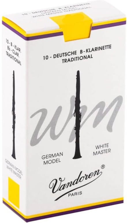 Vandoren wit Master Traditional 2.5 doos met 10 rieten - Duits Bb-klarinetriet