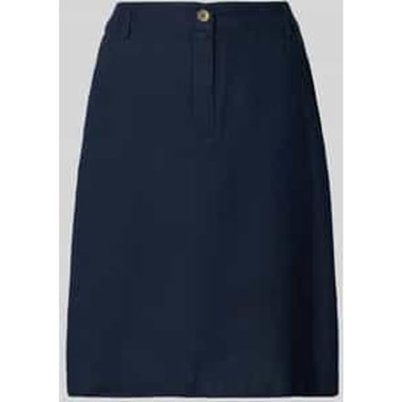 Knielange rok van een mix van linnen en viscose, model 'Lava'