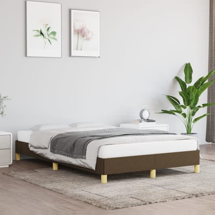 vidaXL - Bedframe - zonder - matras - 120x200 - cm - stof - donkerbruin