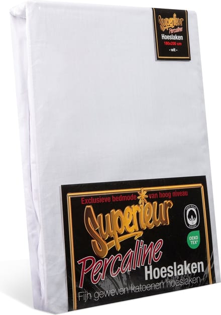 Superieur Hoeslaken - 80x200 cm - Wit - 100% katoen