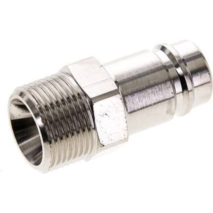Vernikkeld Messing DN 15 Luchtkoppeling Insteeknippel G 3/4 inch Buitendraad - CLP15-M-BN-P-034