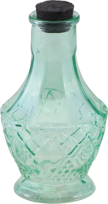 CHAKS - Klein groen glazen flesje 11,5 cm