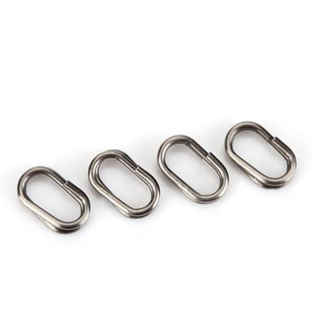 100 Pièces Anneaux Brisés Ovales en Acier Inoxydable Émerillon Agrafe Matériel de Pêche Connecteur(9x15mm) white