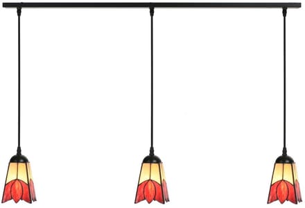 3 x Tiffany Fleur de Vanneau Kievitsbloem lampen aan plafondbalk - Art Deco Trade