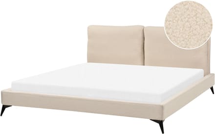 MELLE - Tweepersoonsbed - Lichtbeige - 180 x 200 cm - Bouclé