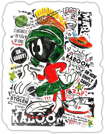 Looney Tunes Marvin The Martian Sticker Maat S (max. 10 x 10cm)