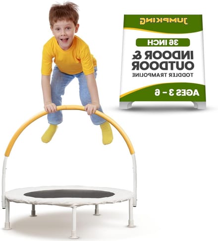 Trampoline voor binnen - Stuiter speelgoed - Kinderen spelen - Roestbestendig frame - 36 inch - Ivoor Wit